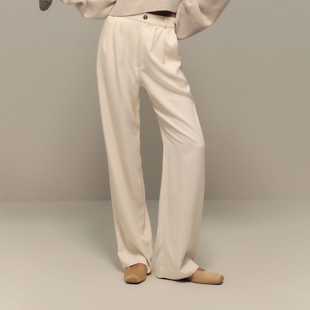 Reformation Petites Mason Pant size 2P in Oyster cream pants